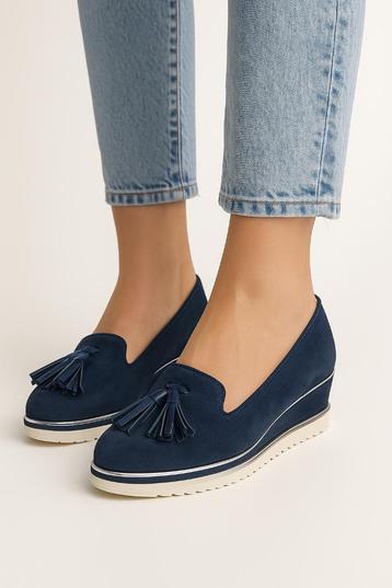 mocassins en cuir de Nathan-Baume taille 37, Autres types, Porté, Bleu, Nathan