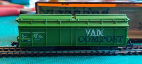 NLK 0403 ROCO VAM COMPOST EN VAM GRIJZE WAGON 1/160, Hobby en Vrije tijd, Modeltreinen | N-Spoor, Zo goed als nieuw, Wagon, Gelijkstroom