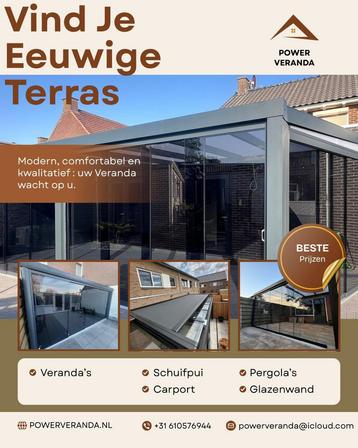 Veranda carport overkapping schuifpuo kozijn schuur beschikbaar voor biedingen