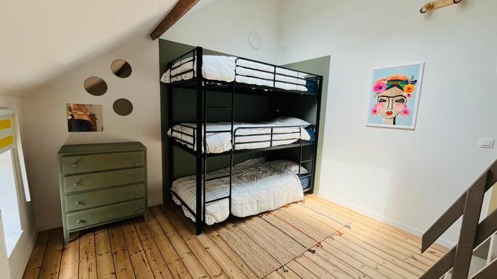 Lit superpose triple, Huis en Inrichting, Slaapkamer | Stapelbedden en Hoogslapers, Zo goed als nieuw, Stapelbed, 100 cm, 200 cm