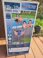 zwembad Bestway Power Steel 488 x 305 x 107 met accessoires, Ophalen, Gebruikt, 80 tot 120 cm, 300 cm of meer