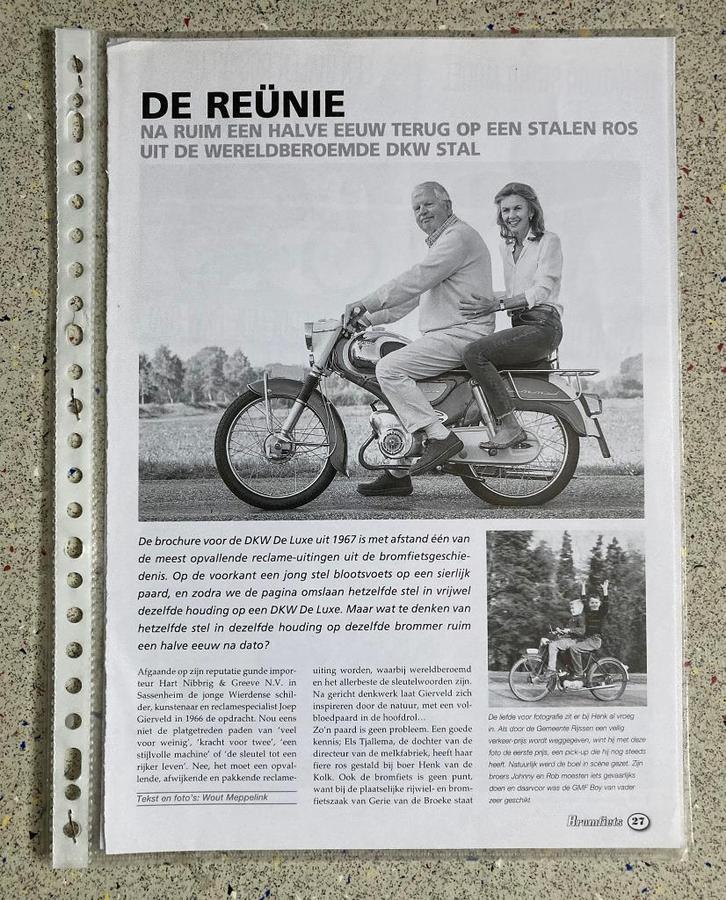Unieke Map met documentatie DKW de Luxe bromfiets, Fietsen en Brommers, Handleidingen en Instructieboekjes, Zo goed als nieuw