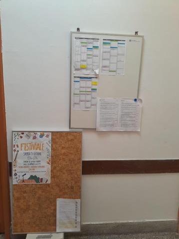 2 tableaux d’affichage (liège + magnétique) avec accessoires, Enlèvement ou Envoi, Utilisé