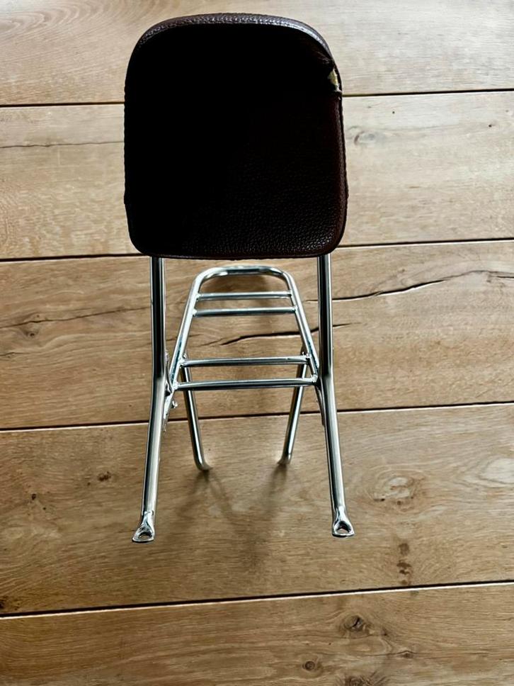 ChromenAchterdrager met Rugsteun Voor Retro Scooters BTC AGM, Fietsen en Brommers, Brommeronderdelen | Scooters, Zo goed als nieuw