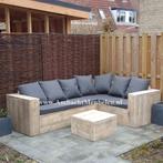 steigerhout Hoekbank Loungeset Loungebank Bank Zetel ACTIE, Verzenden, Meer dan 8 zitplaatsen, Steigerhout, Nieuw