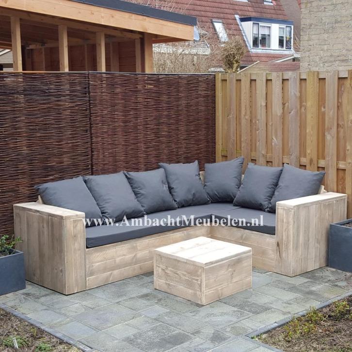 steigerhout Hoekbank Loungeset Loungebank Bank Zetel ACTIE, Tuin en Terras, Tuinsets en Loungesets, Nieuw, Loungeset, Steigerhout