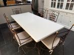 Smeedijzeren tafel met 6 stoelen, Tuin en Terras, Ophalen, Zo goed als nieuw