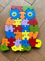 Houten puzzel met cijfers en letters, Kinderen en Baby's, Ophalen, 2 tot 4 jaar, 10 tot 50 stukjes, Zo goed als nieuw