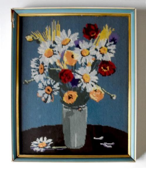 Vintage geborduurd schilderij, Antiek en Kunst, Kunst | Schilderijen | Klassiek, Ophalen of Verzenden