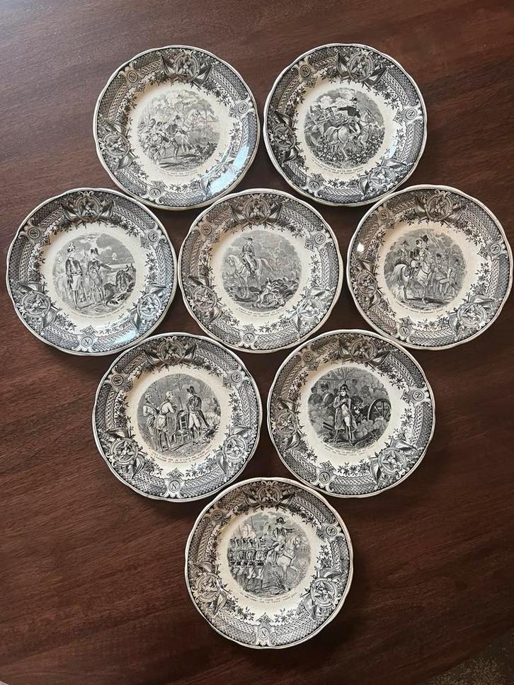 8 gespreksborden Napoleon serie 19e eeuw, Antiek en Kunst, Antiek | Servies los, Ophalen