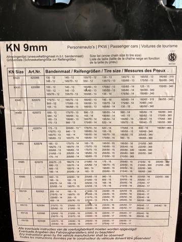 Sneeuwkettingen KN90 beschikbaar voor biedingen