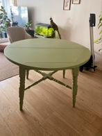 Stijlvolle groene ronde uitschuifbare tafel, Ophalen, Zo goed als nieuw
