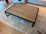 Salontafel massief eik gelakt staal zwart, Huis en Inrichting, Ophalen, Zo goed als nieuw