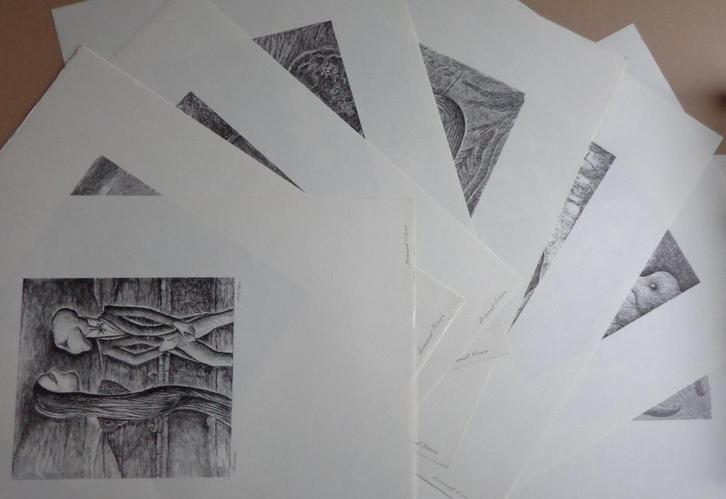 ARMAND SIMON / LOT 10 STUKS / ZW-W LITHO / 66x50cm / SIG, Antiek en Kunst, Kunst | Litho's en Zeefdrukken, Ophalen of Verzenden