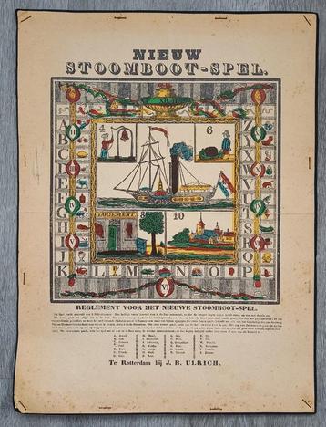 Antiek Boordspel Nieuw Stoomboot-spel - Zeldzaam beschikbaar voor biedingen