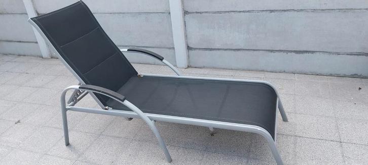 Ligbed aluminium - 5 standen voor rugleuning, Tuin en Terras, Ligbedden, Gebruikt, Aluminium, Verstelbaar, Ophalen