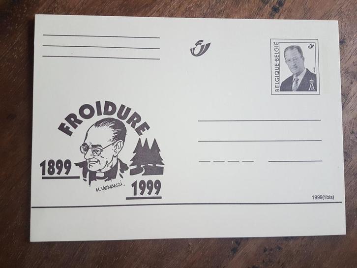 Gele briefkaart Froidure M. Venanzi 1899-1999, Postzegels en Munten, Brieven en Enveloppen | België, Briefkaart, Ophalen of Verzenden