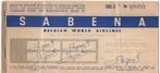 Sabena 1957 billet de passage, Collections, Souvenirs Sabena, 41 à 60, Utilisé, Enlèvement ou Envoi