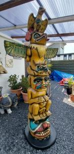 Levensgroot Beeld Totempaal,220cm,Indiaan totem,Cowboy ,,, Synthétique, Autres types, Enlèvement, Neuf