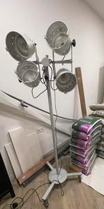 Industriële vloerlamp op wielen – 4 spots, Ophalen, Gebruikt