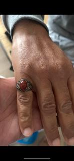 Bague chevaliere en argent 925 et pierre semi précieuse, Enlèvement ou Envoi, Comme neuf, Argent, Argent