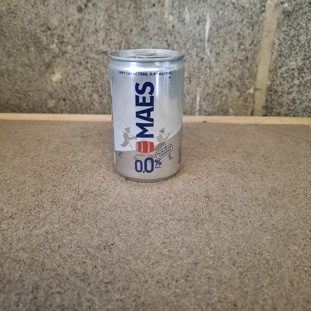 Canette de bière Maes 0.0% alc., Collections, Enlèvement ou Envoi, Utilisé, Bouteille(s), Autres marques