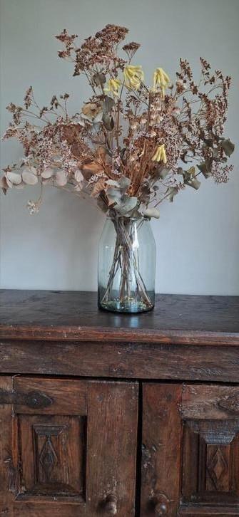 Droogbloemen + vaas, Maison & Meubles, Accessoires pour la Maison | Fleurs séchées, Utilisé, Enlèvement