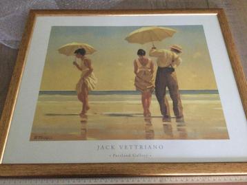 Reproduction : Jack Vettriano avec cadre doré, vue sur la pl