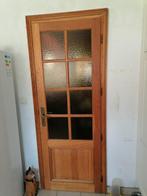 Deuren met massief eikenhouten glas, Gebruikt, Minder dan 80 cm, Ophalen of Verzenden, 200 tot 215 cm