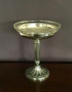 Oude bonbonnière glas, verzilverde kelk op voet, Antiek en Kunst, Ophalen of Verzenden