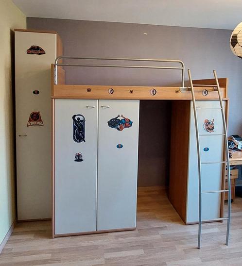 Hoogslaper + kasten, Huis en Inrichting, Slaapkamer | Stapelbedden en Hoogslapers, Gebruikt, Hoogslaper, 100 cm, 200 cm, Eenpersoons