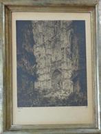 JULES DE BRUYCKER / CATHEDRALE D'ANVERS / ZW-W ETS / 92x69cm, Antiek en Kunst, Kunst | Litho's en Zeefdrukken, Ophalen