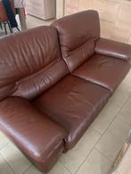 Salon cuir brun 3 + 2, Maison & Meubles, Canapés | Salons, Enlèvement, Comme neuf, Cuir