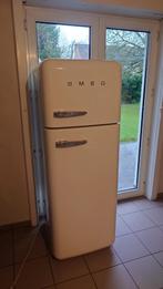 Smeg koel-vrieskast crème, Elektronische apparatuur, Koelkasten en IJskasten, Ophalen, Gebruikt, 200 liter of meer, 60 cm of meer