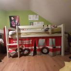 Wit eenpersoonsbed met glijbaan, Huis en Inrichting, Slaapkamer | Bedden, 100 cm, Gebruikt, 210 cm, Eenpersoons