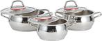 Set van 6 roestvrijstalen inductiekookpannen | Nieuw, Huis en Inrichting, Kookpan of Snelkookpan, Overige materialen, Verzenden