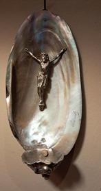 Prachtig, oud wijwatervat op parelmoer, Antiek en Kunst, Ophalen of Verzenden