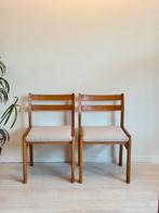 Twee Vintage Deense stoelen jaren 60, Huis en Inrichting, Stoelen, Ophalen, Vintage Deens Midcentury, Zo goed als nieuw, Vier