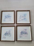4 vintage houten kaders de 4 seizoenen, Enlèvement ou Envoi, Comme neuf