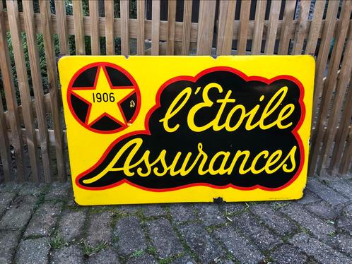Emaille reclamebord L’Etoile Assurances, Verzamelen, Merken en Reclamevoorwerpen, Gebruikt, Reclamebord, Ophalen