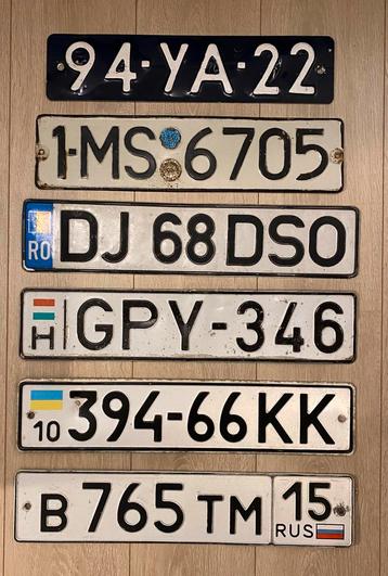 Nummerplaten uit Europa beschikbaar voor biedingen