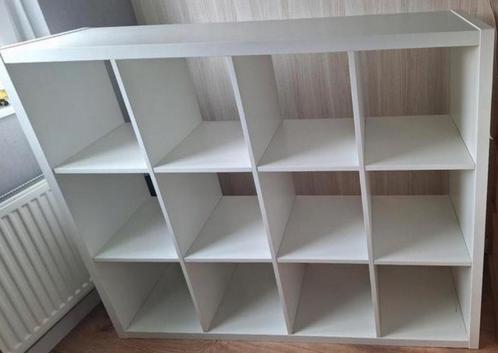 2 keer wit en 1 zwart-bruin generfde 12 vaks Kallax kast, Huis en Inrichting, Kasten | Stellingkasten, Zo goed als nieuw, Ophalen