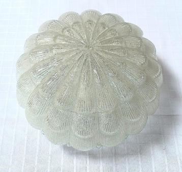 Vintage plafondlamp Lustrerie Deknudt glas bloemvorm beschikbaar voor biedingen