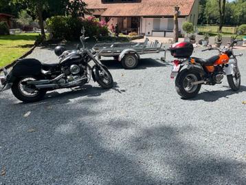 Motor trailer & 2 moto’s – voor hem en haar. Opladen en GO beschikbaar voor biedingen
