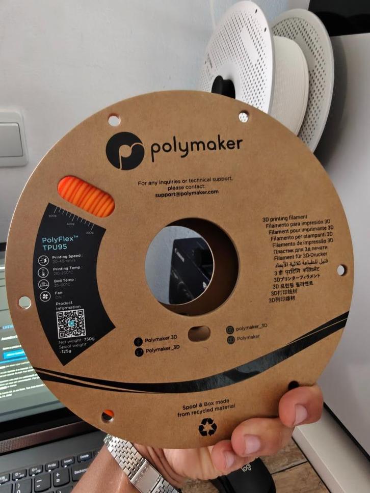 Polymaker 3D Filament - TPU95 - Orange, Computers en Software, 3D-printerbenodigheden, Nieuw, Ophalen of Verzenden