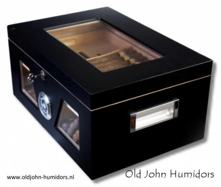 HUMIDOR "BLACK WONDERFUL" INZETTRAY - SLOT - 125 SIGAREN h02, Verzamelen, Rookartikelen, Aanstekers en Luciferdoosjes, Nieuw, Tabaksdoos of Verpakking