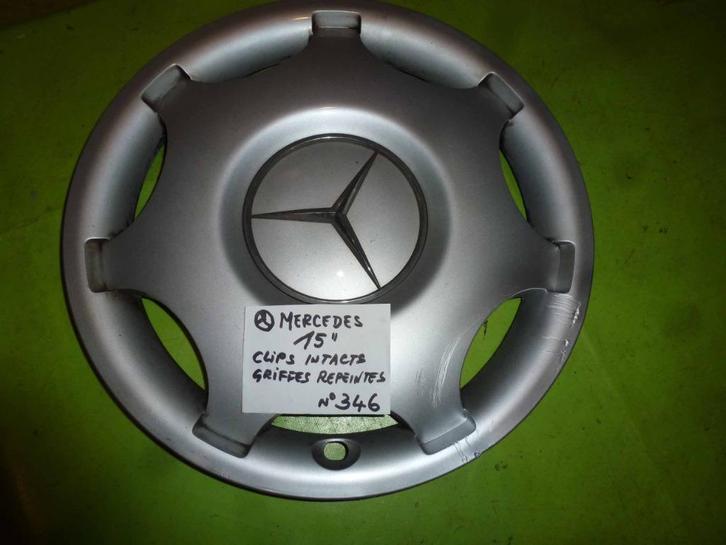 enjoliveur Mercedes  15'' (n°346) -   1 pc, Autos : Pièces & Accessoires, Pneus & Jantes, Jante(s), 15 pouces, Utilisé, Enlèvement ou Envoi