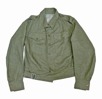 WW2 Britse denim battledress jacket 1945 Belgische productie beschikbaar voor biedingen