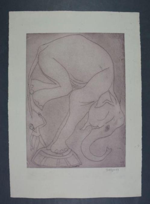 vintage werk op papier: ``Circus``   F. Dellgruen modernist, Antiek en Kunst, Kunst | Tekeningen en Fotografie, Ophalen of Verzenden