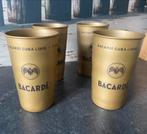 Bacardi metalen drinkbekers 4 stuks, Comme neuf, Enlèvement ou Envoi